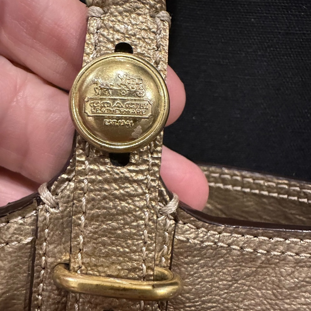 Coach Madison Tribeca Metallic Gold Leather Tote with Chain-Link Straps - Picture 16 of 16